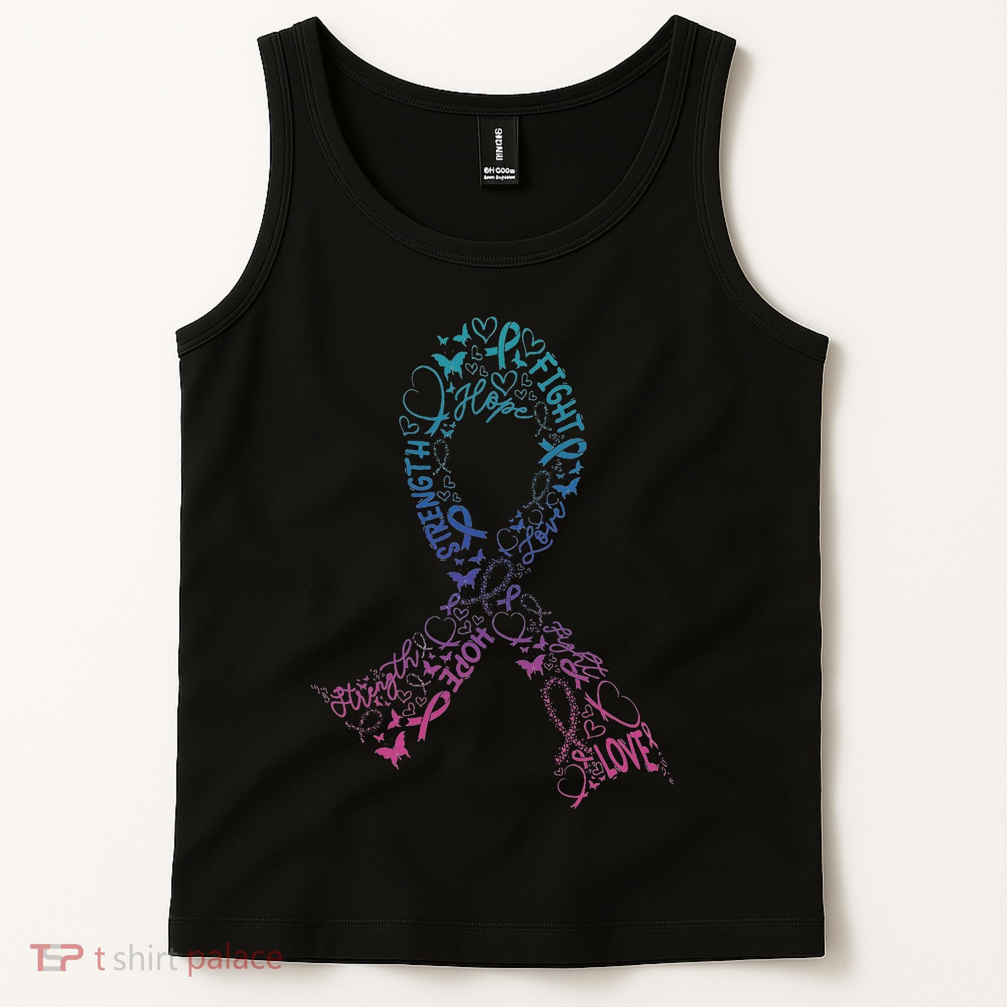 Thyroid Cancer Battle Warrior Gifts Thyroid Ribbon Tank Top