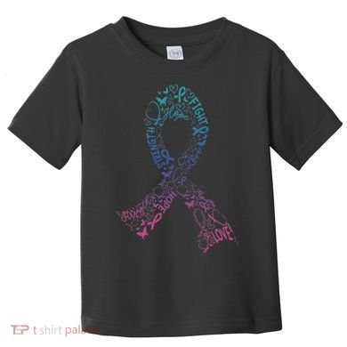 Thyroid Cancer Battle Warrior Gifts Thyroid Ribbon Toddler T-Shirt