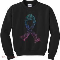 Thyroid Cancer Battle Warrior Gifts Thyroid Ribbon Kids Sweatshirt thumb 0
