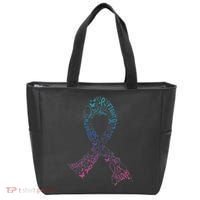 Thyroid Cancer Battle Warrior Gifts Thyroid Ribbon Tote Bag thumb 0