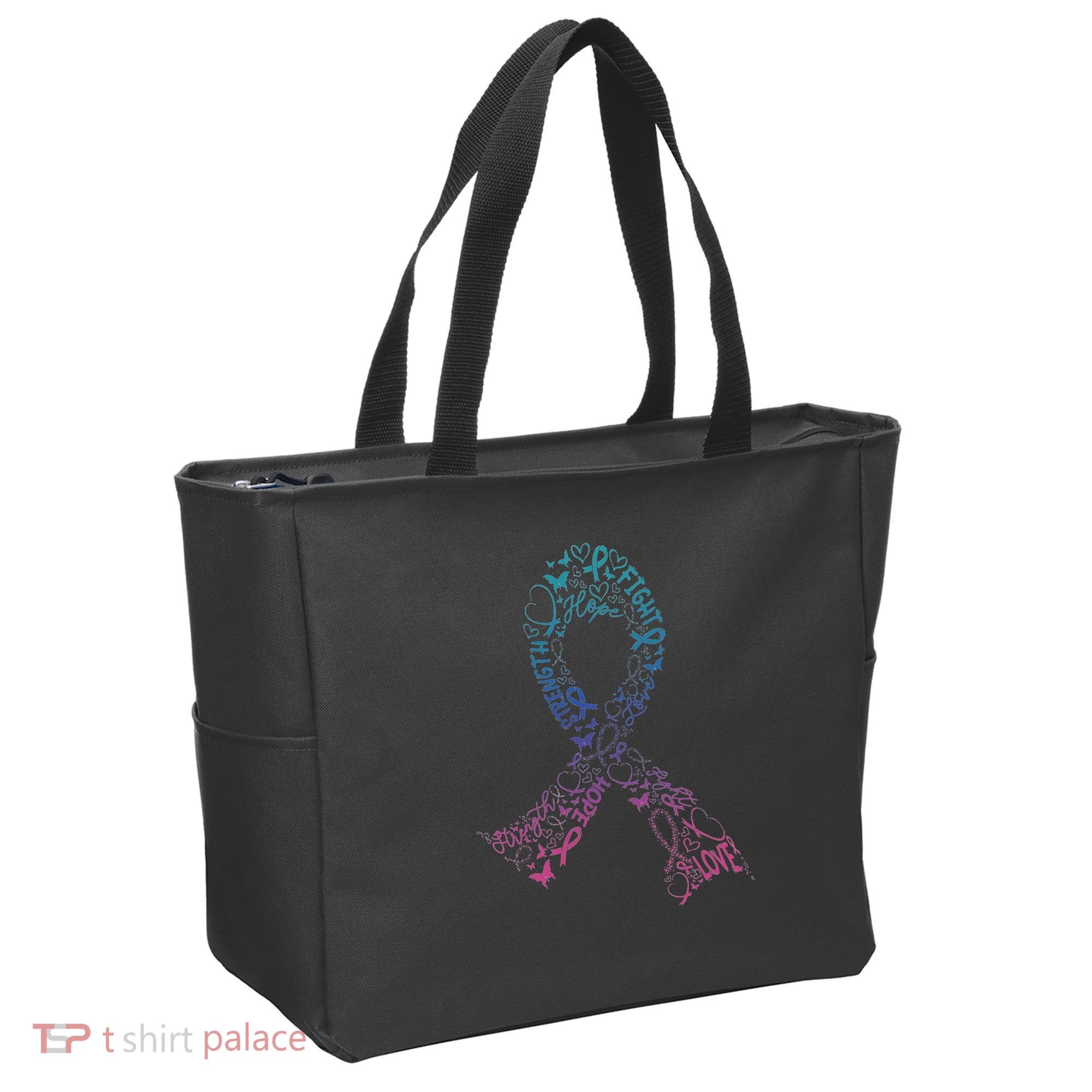 Thyroid Cancer Battle Warrior Gifts Thyroid Ribbon Tote Bag