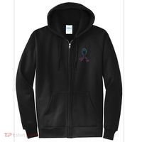 Thyroid Cancer Battle Warrior Gifts Thyroid Ribbon Full Zip Hoodie thumb 0