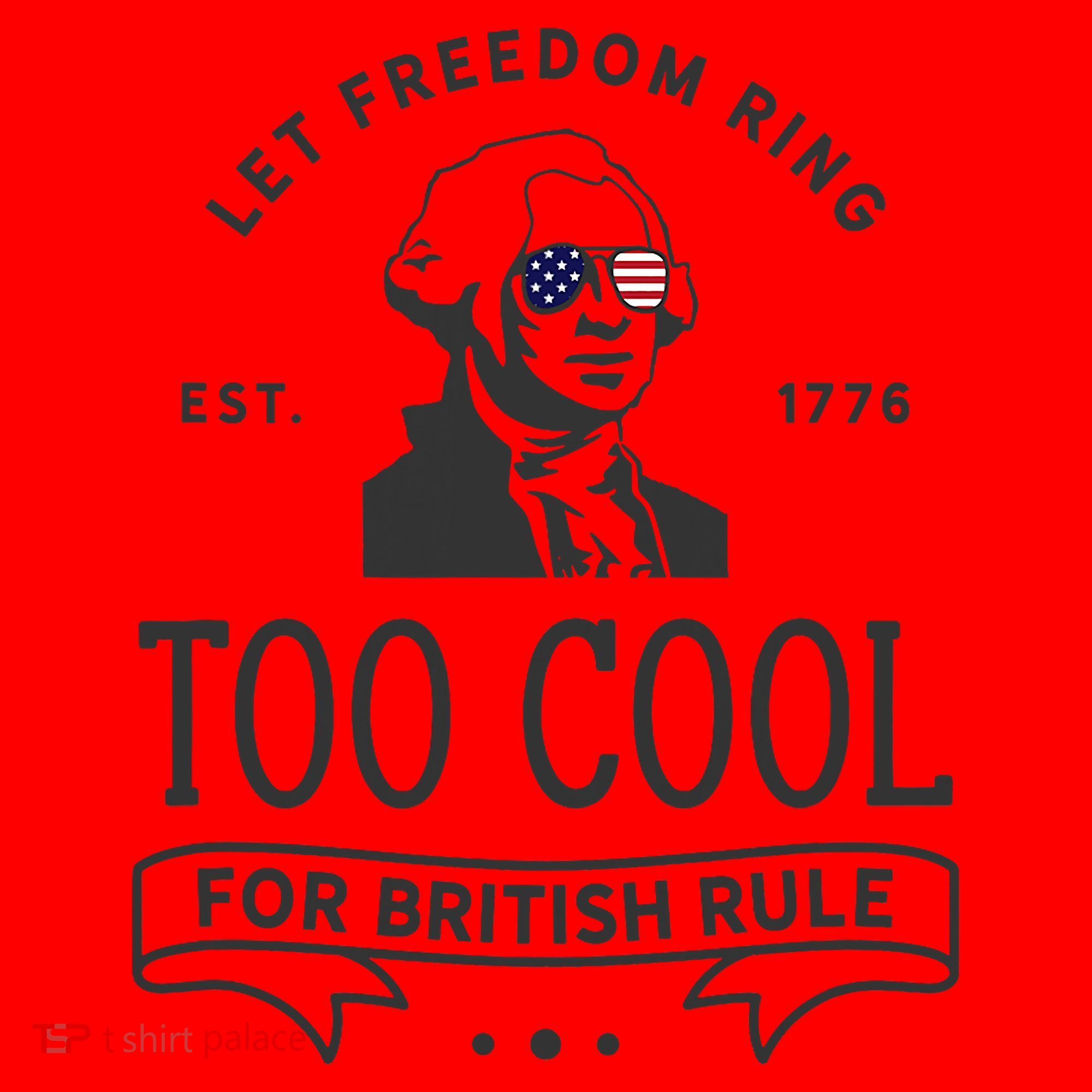 Too Cool British Rule / Funny 4th Of July George Washington Santa Hat