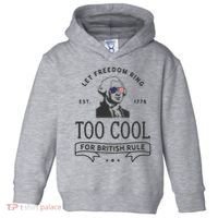 Too Cool British Rule / Funny 4th Of July George Washington Toddler Hoodie thumb 0