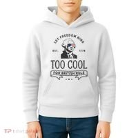 Too Cool British Rule / Funny 4th Of July George Washington Kids Hoodie thumb 4