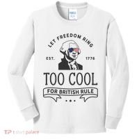 Too Cool British Rule / Funny 4th Of July George Washington Kids Long Sleeve Shirt thumb 0
