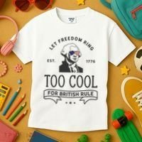 Too Cool British Rule / Funny 4th Of July George Washington Kids T-Shirt thumb 3