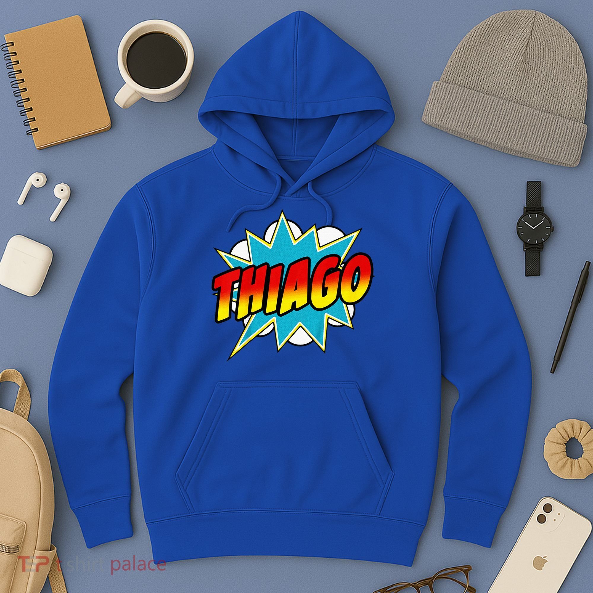 Thiago Comic Book Superhero Name Hoodie
