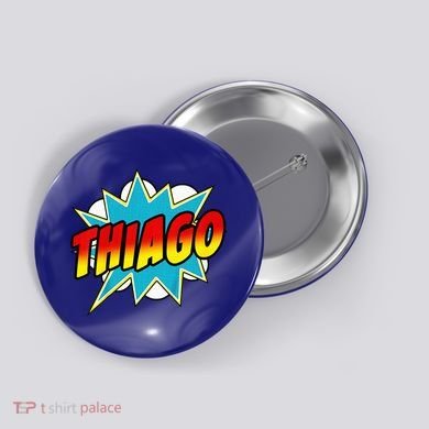 Thiago Comic Book Superhero Name Button