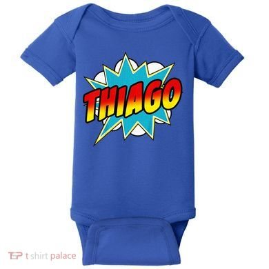 Thiago Comic Book Superhero Name Baby Bodysuit