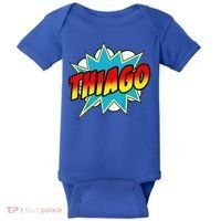 Thiago Comic Book Superhero Name Baby Bodysuit thumb 0