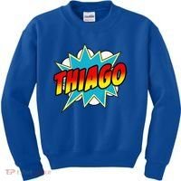 Thiago Comic Book Superhero Name Kids Sweatshirt thumb 0