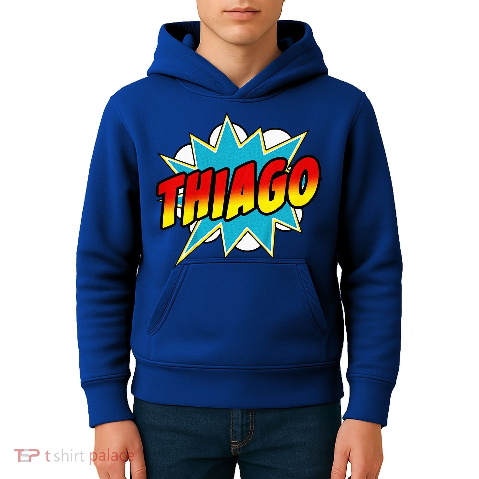 Thiago Comic Book Superhero Name Kids Hoodie