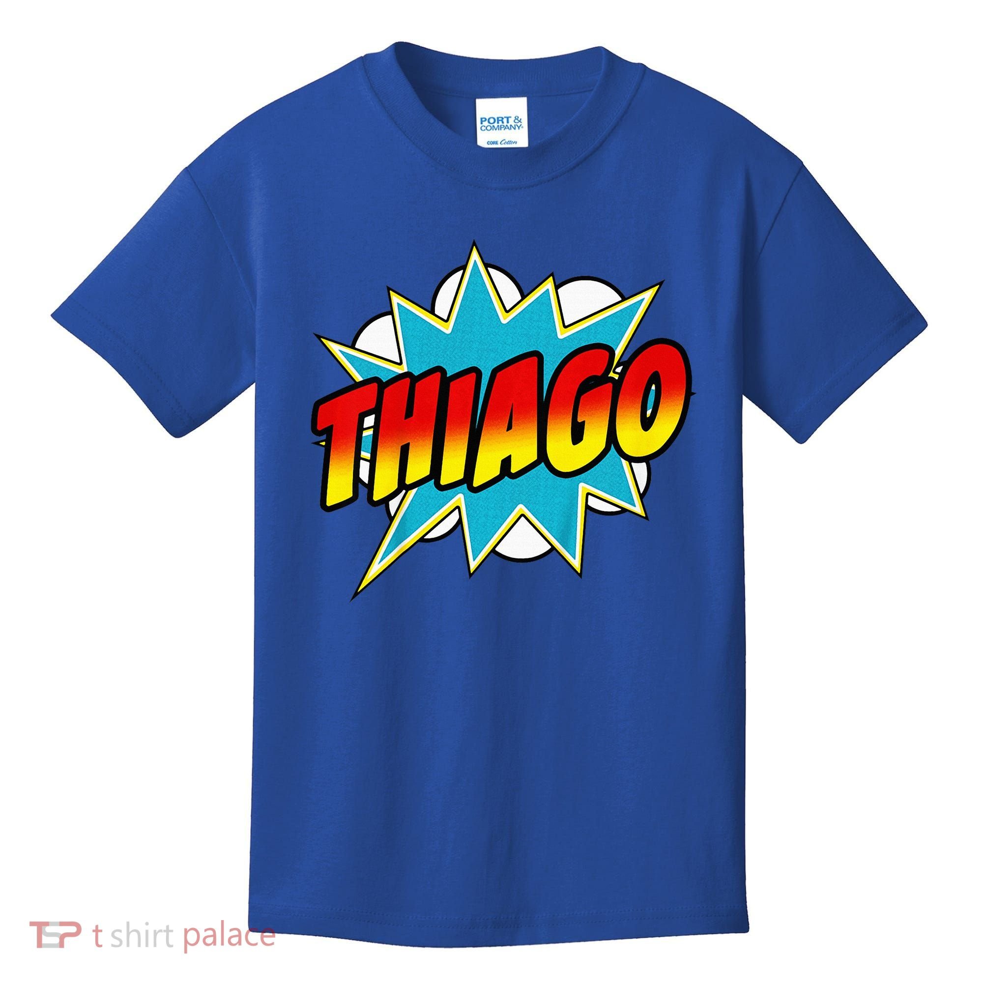 Thiago Comic Book Superhero Name Kids T-Shirt