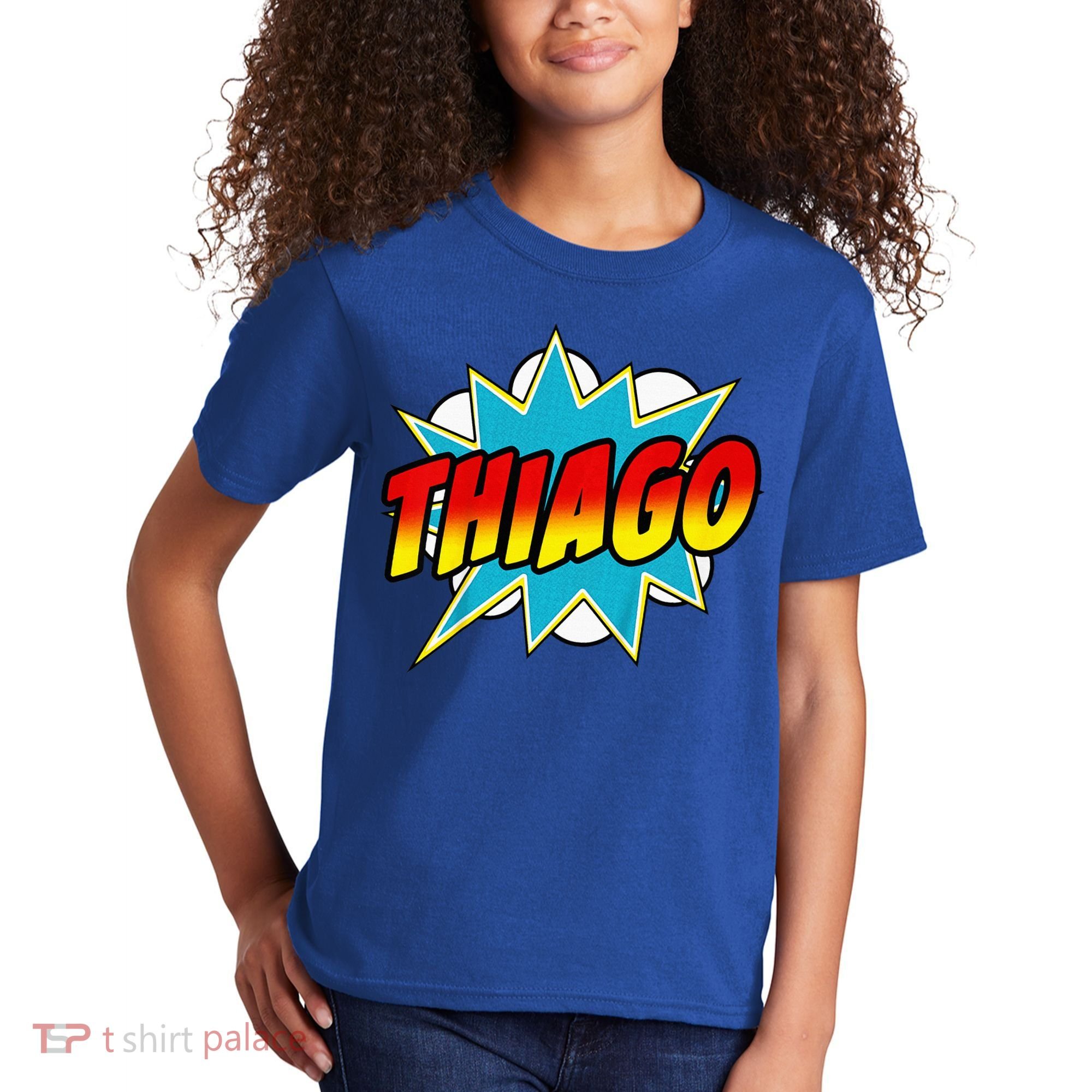 Thiago Comic Book Superhero Name Kids T-Shirt