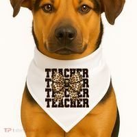 Teacher Coquette Back To School  USA-Made Doggie Bandana thumb 1