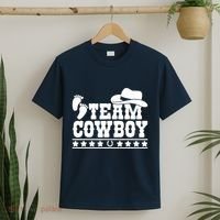 Team Cowboy Baby Gender Reveal Outfit Team Boy Gender Reveal T-Shirt thumb 2