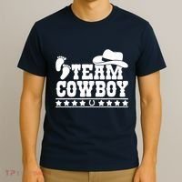 Team Cowboy Baby Gender Reveal Outfit Team Boy Gender Reveal T-Shirt thumb 3