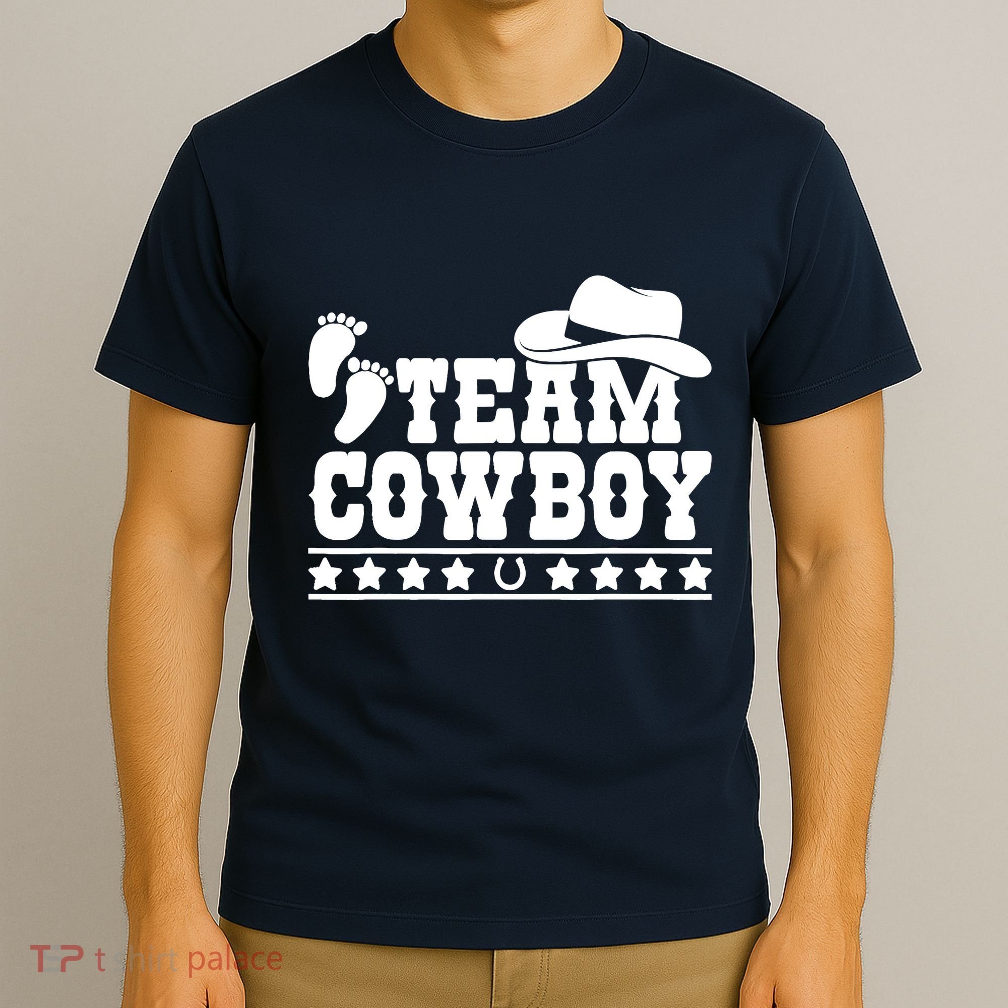Team Cowboy Baby Gender Reveal Outfit Team Boy Gender Reveal T-Shirt