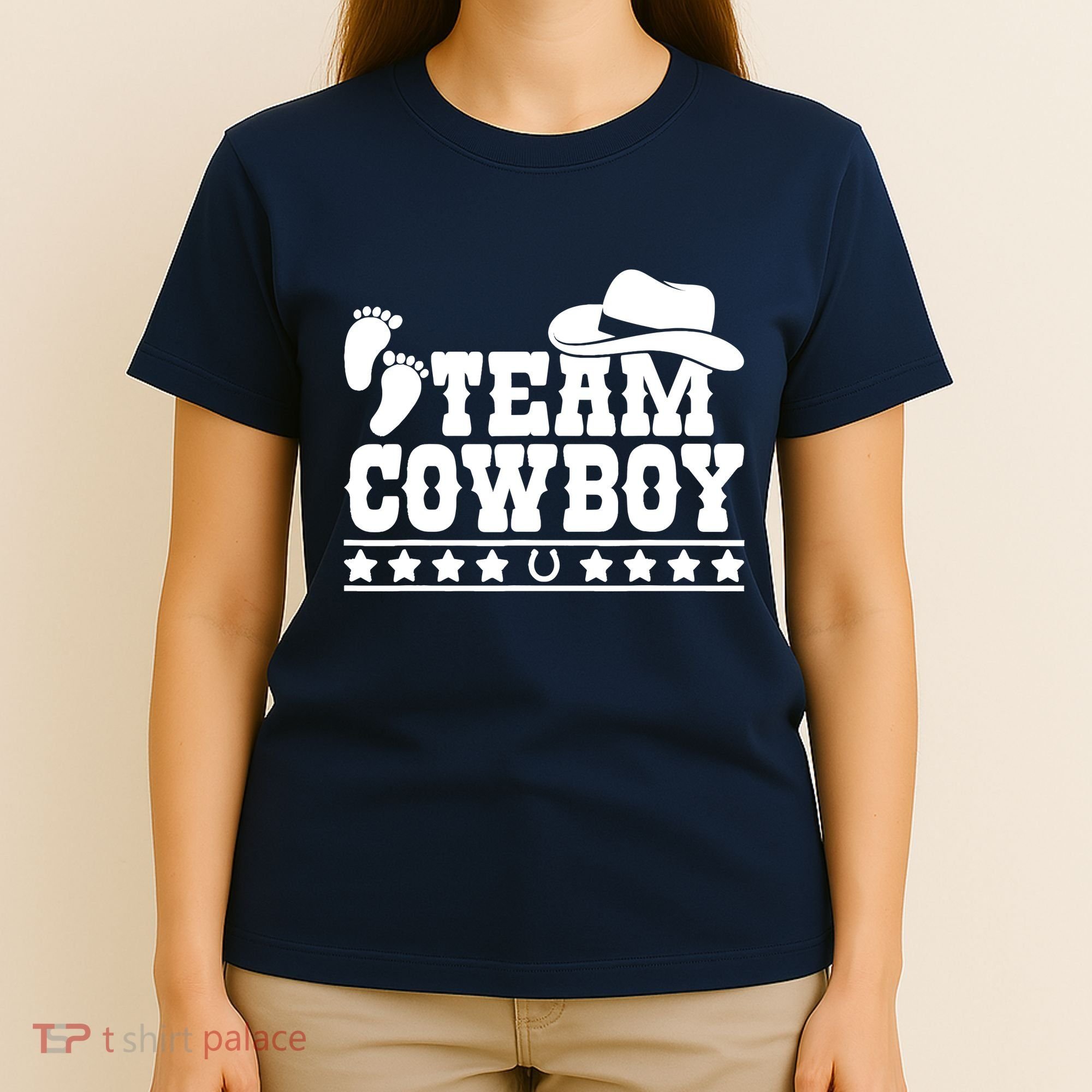 Team Cowboy Baby Gender Reveal Outfit Team Boy Gender Reveal T-Shirt
