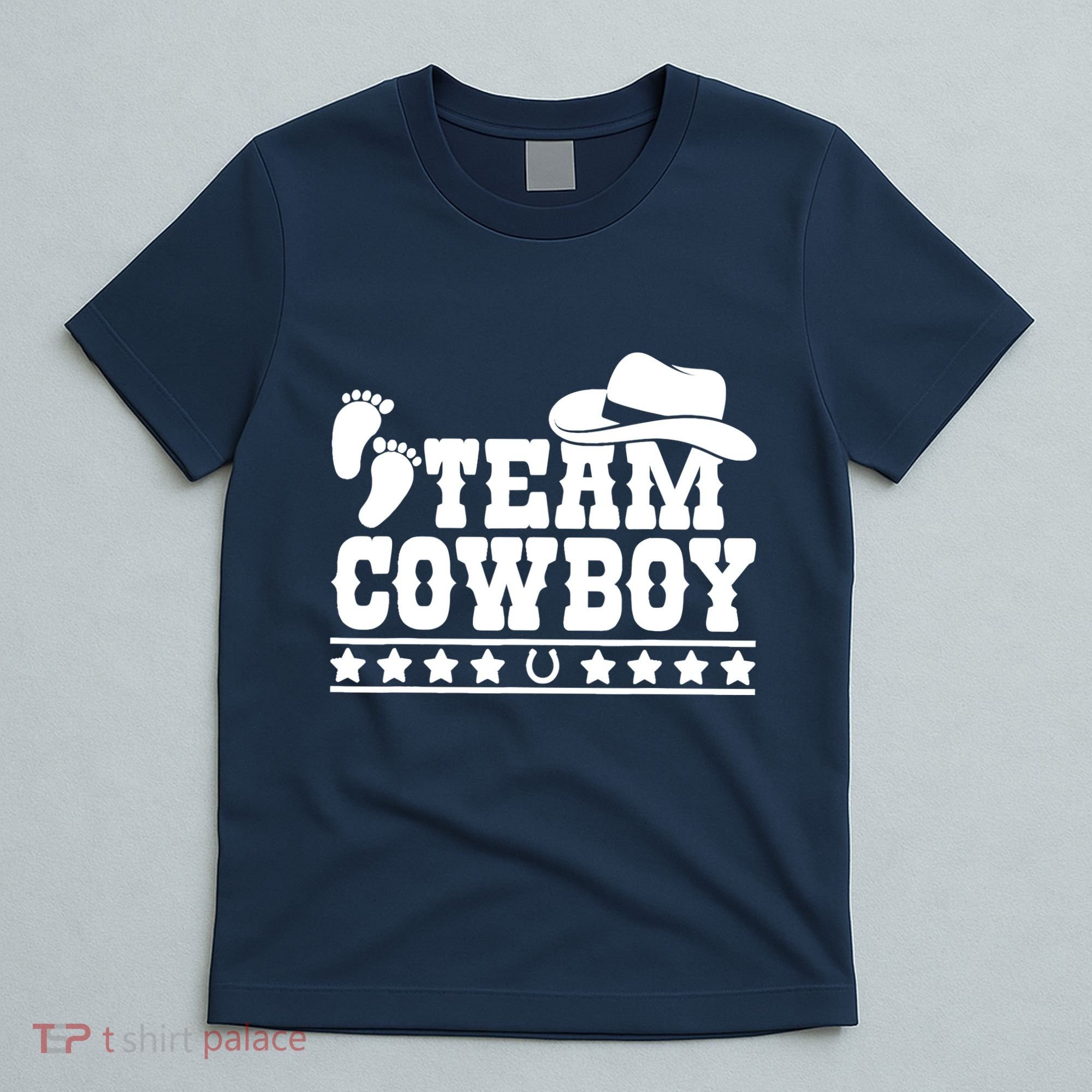 Team Cowboy Baby Gender Reveal Outfit Team Boy Gender Reveal T-Shirt