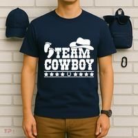 Team Cowboy Baby Gender Reveal Outfit Team Boy Gender Reveal T-Shirt thumb 6