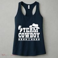 Team Cowboy Baby Gender Reveal Outfit Team Boy Gender Reveal Women's Tank Top thumb 3