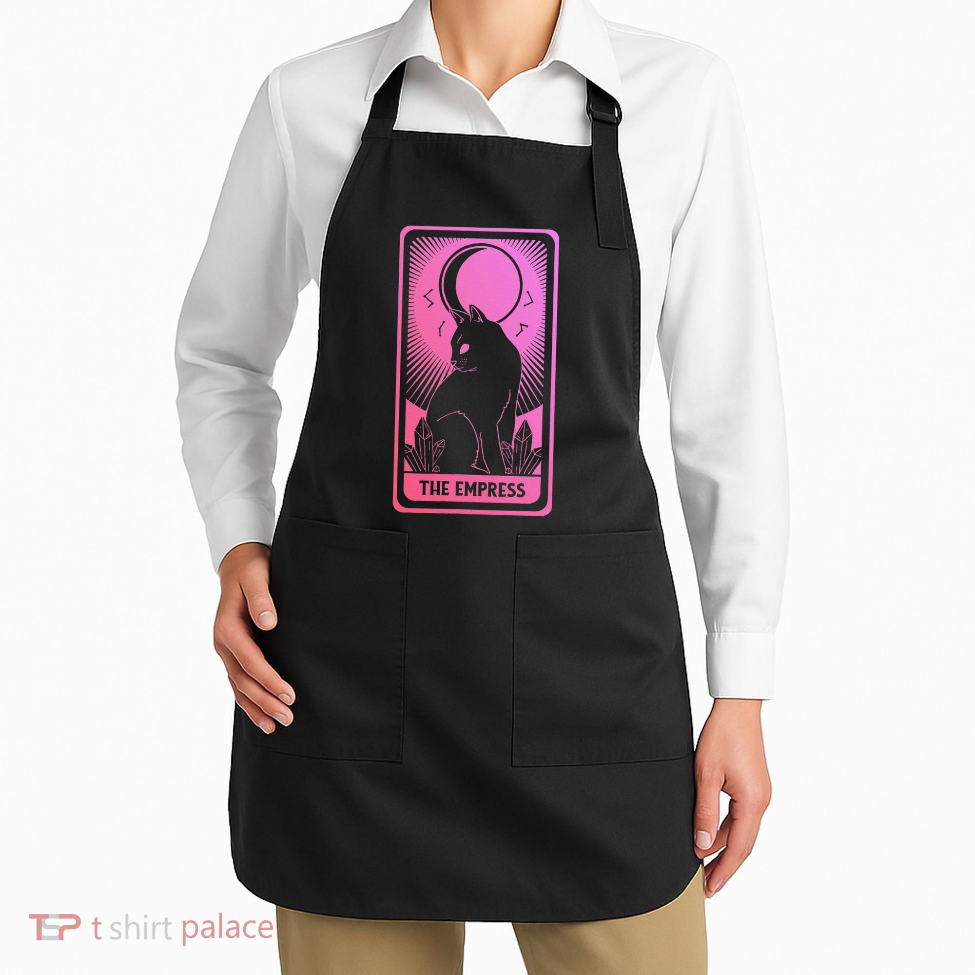 Tarot Card Cat Women Mystical Moon Occult The Empress Apron