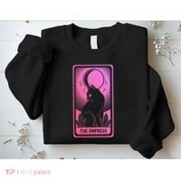 Tarot Card Cat Women Mystical Moon Occult The Empress Sweatshirt thumb 2