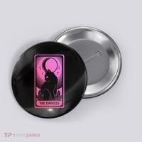 Tarot Card Cat Women Mystical Moon Occult The Empress Button thumb 0