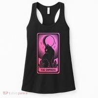 Tarot Card Cat Women Mystical Moon Occult The Empress Women's Tank Top thumb 0
