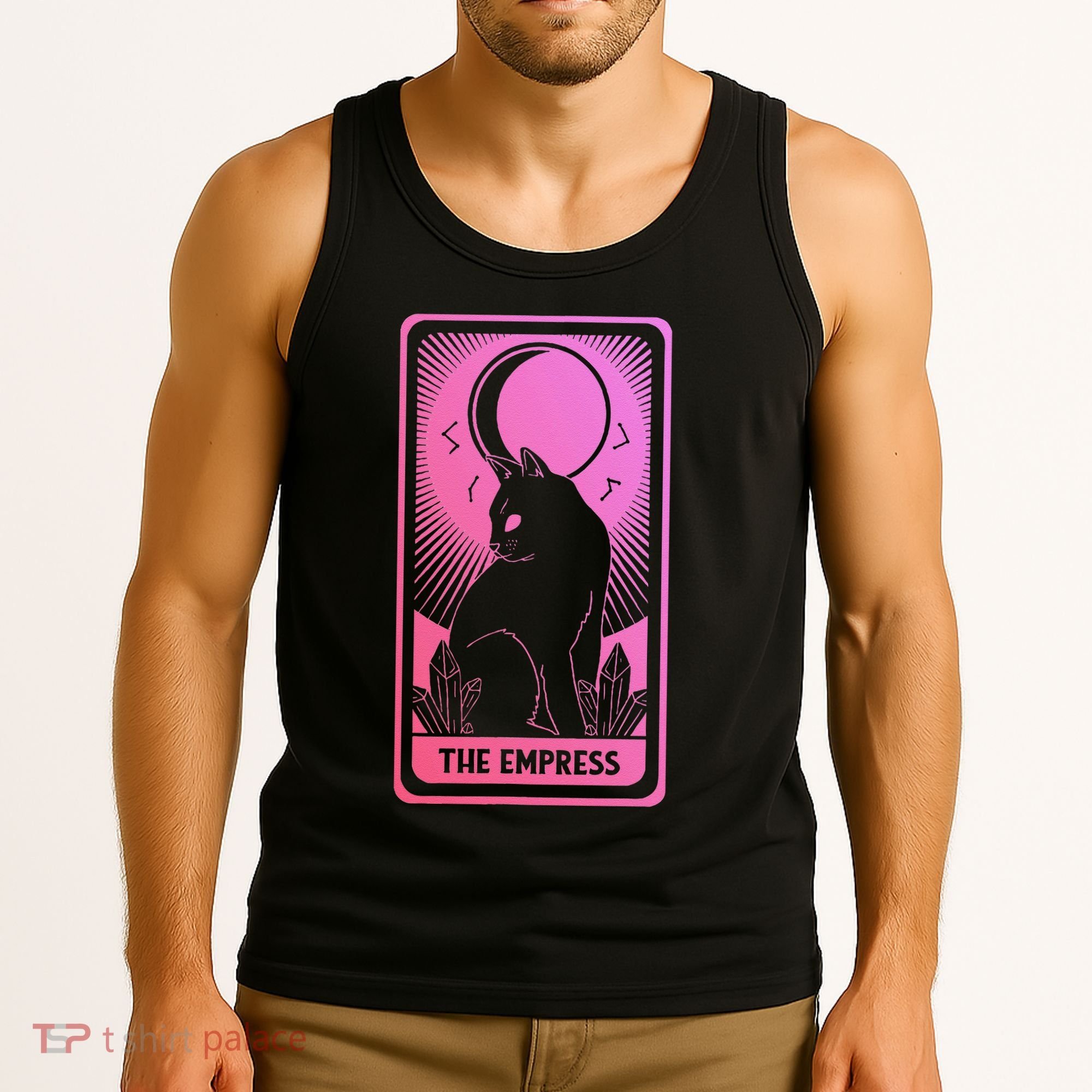 Tarot Card Cat Women Mystical Moon Occult The Empress Tank Top