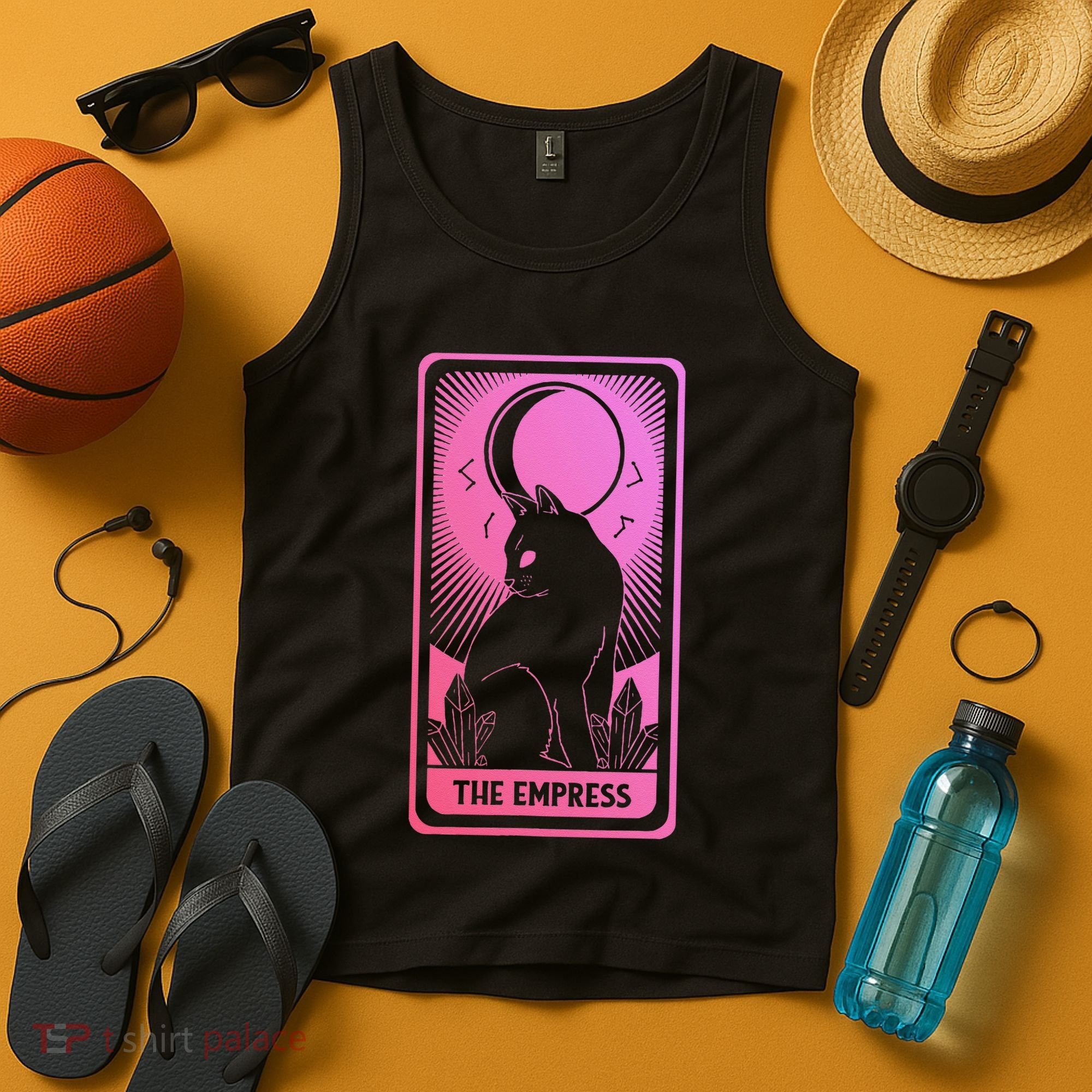Tarot Card Cat Women Mystical Moon Occult The Empress Tank Top