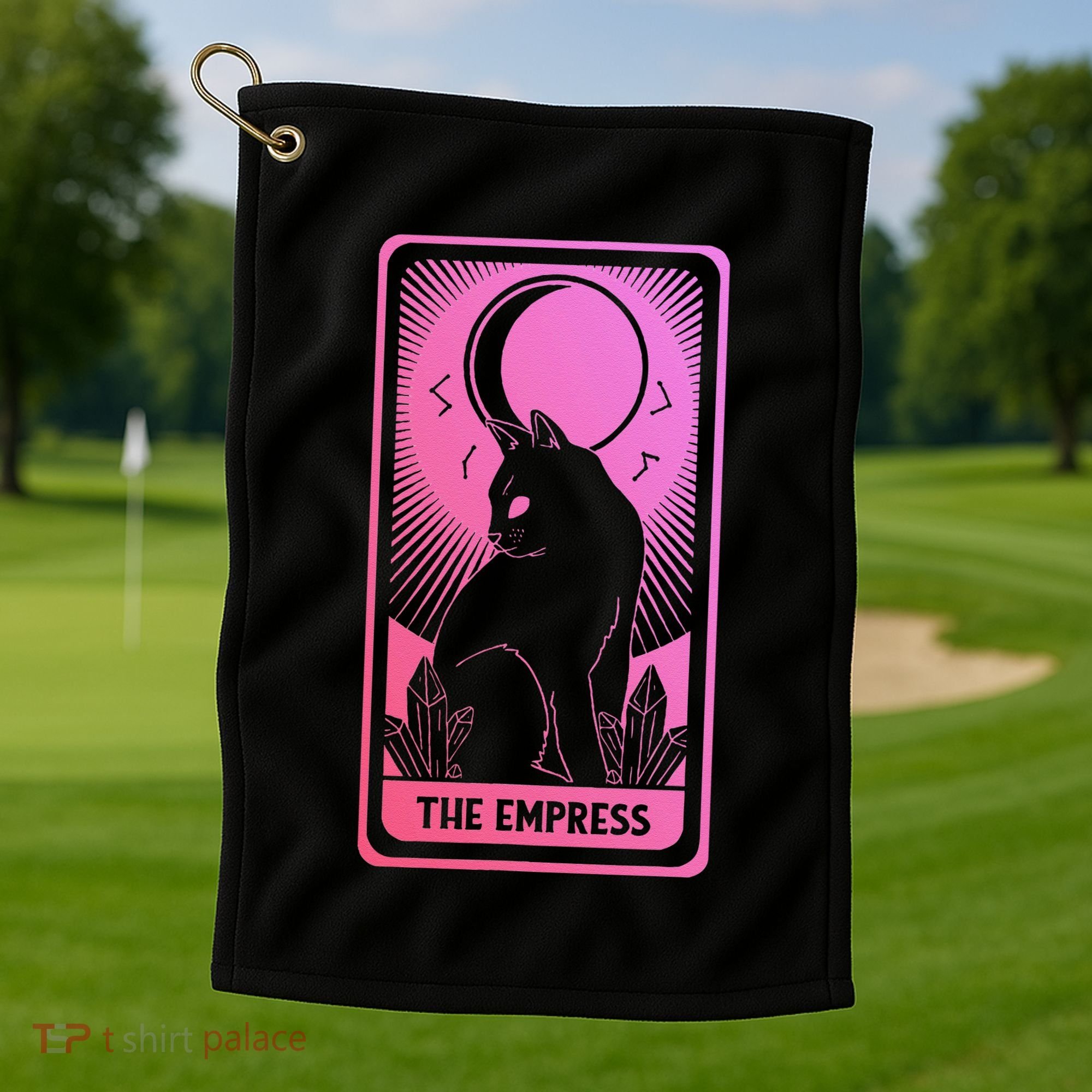 Tarot Card Cat Women Mystical Moon Occult The Empress Golf Towel