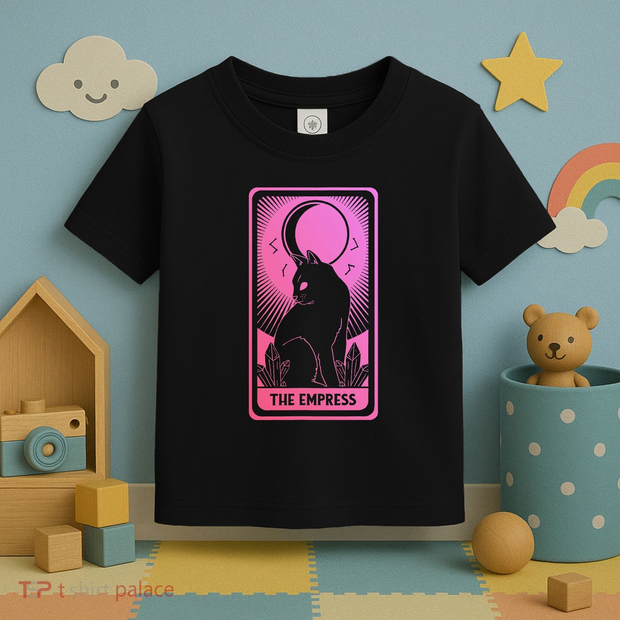 Tarot Card Cat Women Mystical Moon Occult The Empress Toddler T-Shirt