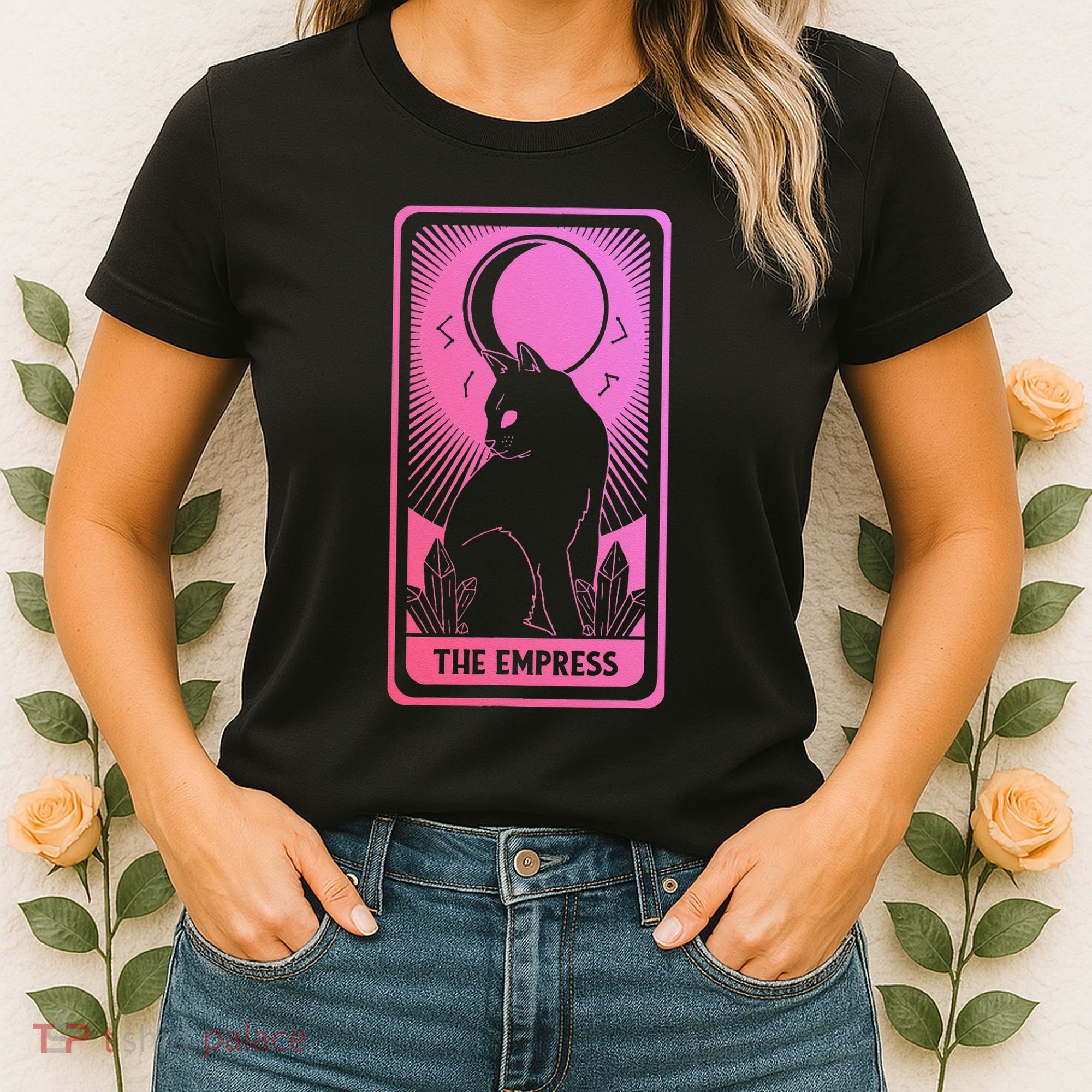Tarot Card Cat Women Mystical Moon Occult The Empress Women's T-Shirt