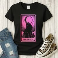 Tarot Card Cat Women Mystical Moon Occult The Empress Women's T-Shirt thumb 3