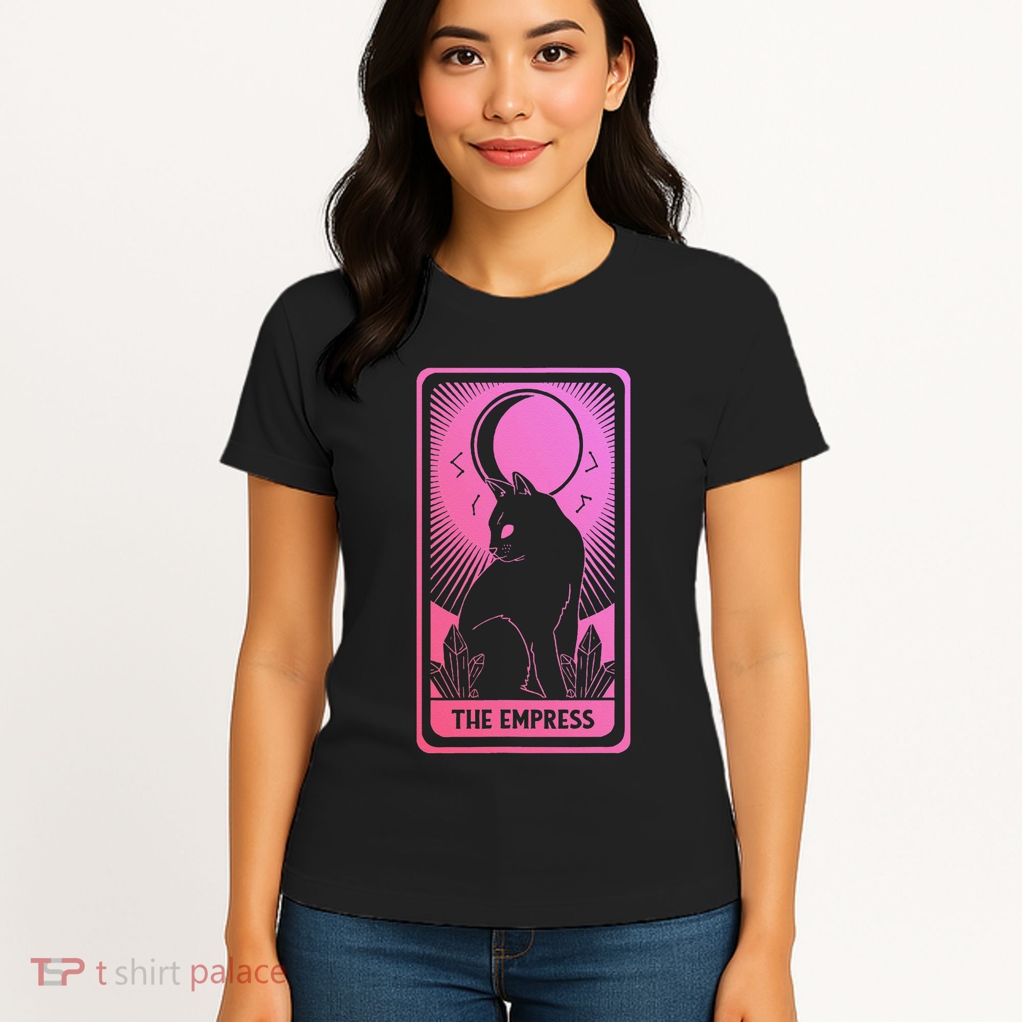 Tarot Card Cat Women Mystical Moon Occult The Empress Women's T-Shirt