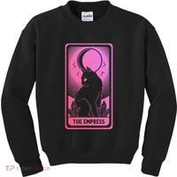 Tarot Card Cat Women Mystical Moon Occult The Empress Kids Sweatshirt thumb 0