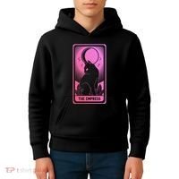 Tarot Card Cat Women Mystical Moon Occult The Empress Kids Hoodie thumb 4