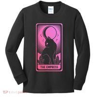 Tarot Card Cat Women Mystical Moon Occult The Empress Kids Long Sleeve Shirt thumb 0