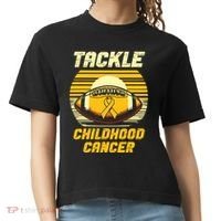 Tackle Childhood Cancer Awareness Comfort Colors Boxy T-Shirt thumb 0