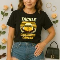 Tackle Childhood Cancer Awareness Comfort Colors Boxy T-Shirt thumb 2