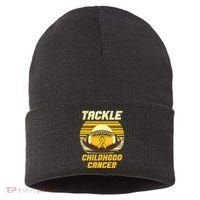 Tackle Childhood Cancer Awareness Sustainable Knit Beanie thumb 0