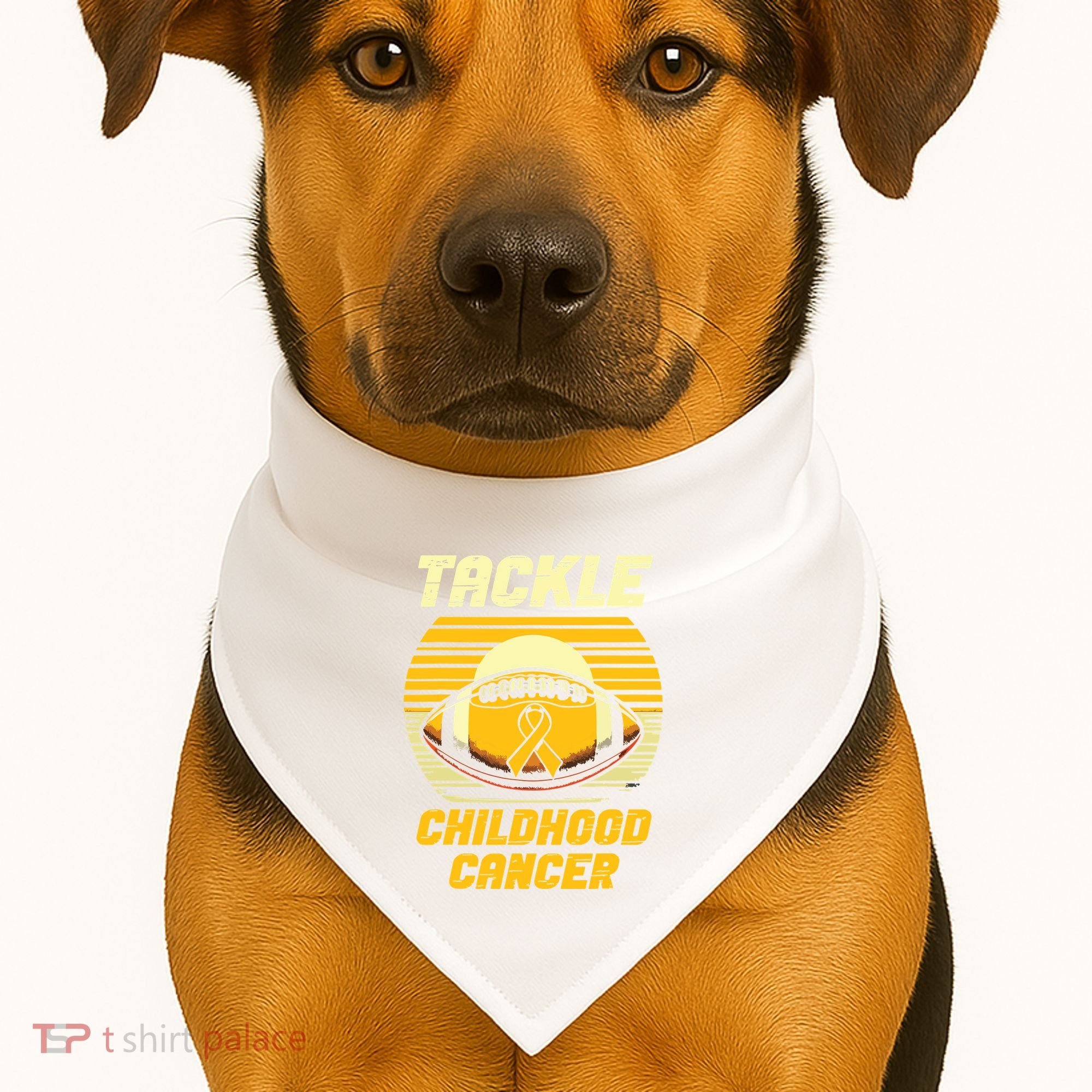 Tackle Childhood Cancer Awareness USA-Made Doggie Bandana