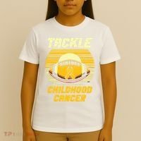 Tackle Childhood Cancer Awareness T-Shirt thumb 4