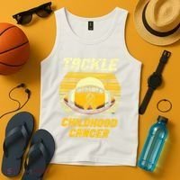 Tackle Childhood Cancer Awareness Tank Top thumb 4
