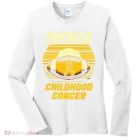 Tackle Childhood Cancer Awareness Women's Long Sleeve Shirt thumb 0