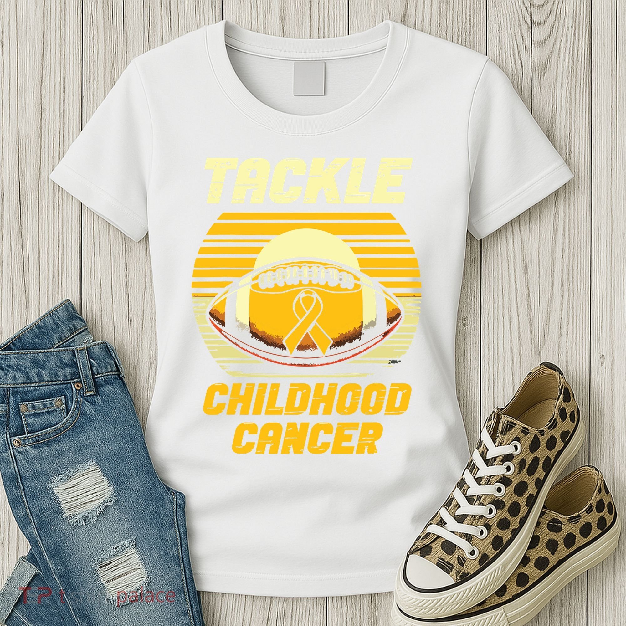 Tackle Childhood Cancer Awareness Women's T-Shirt