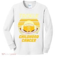 Tackle Childhood Cancer Awareness Kids Long Sleeve Shirt thumb 0